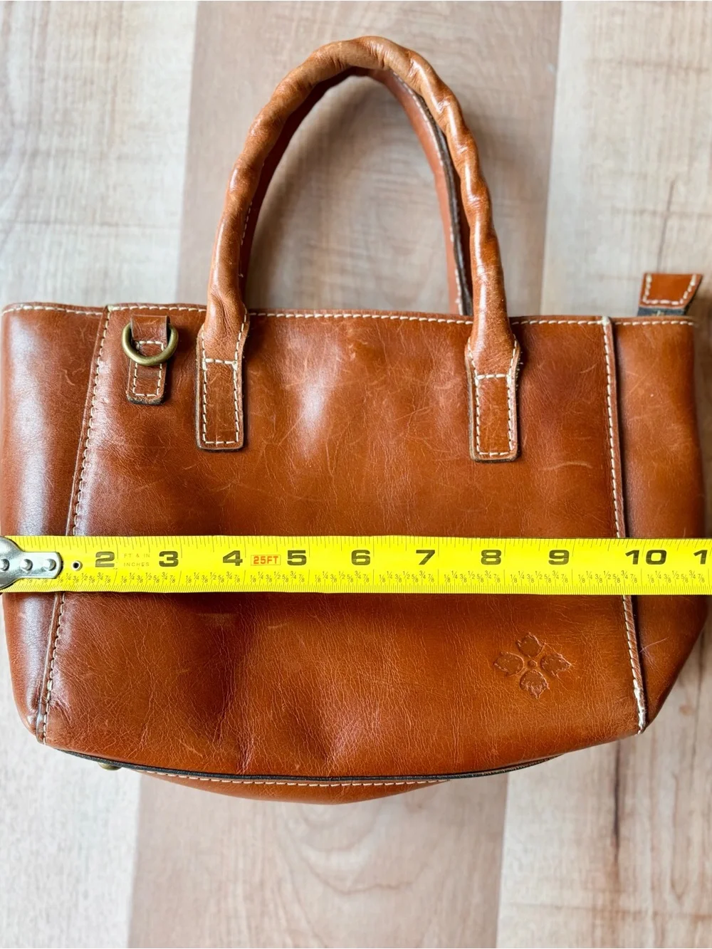 Patricia Nash Women’s Tan Leather Tote Bag Crossbody with Detachable Strap